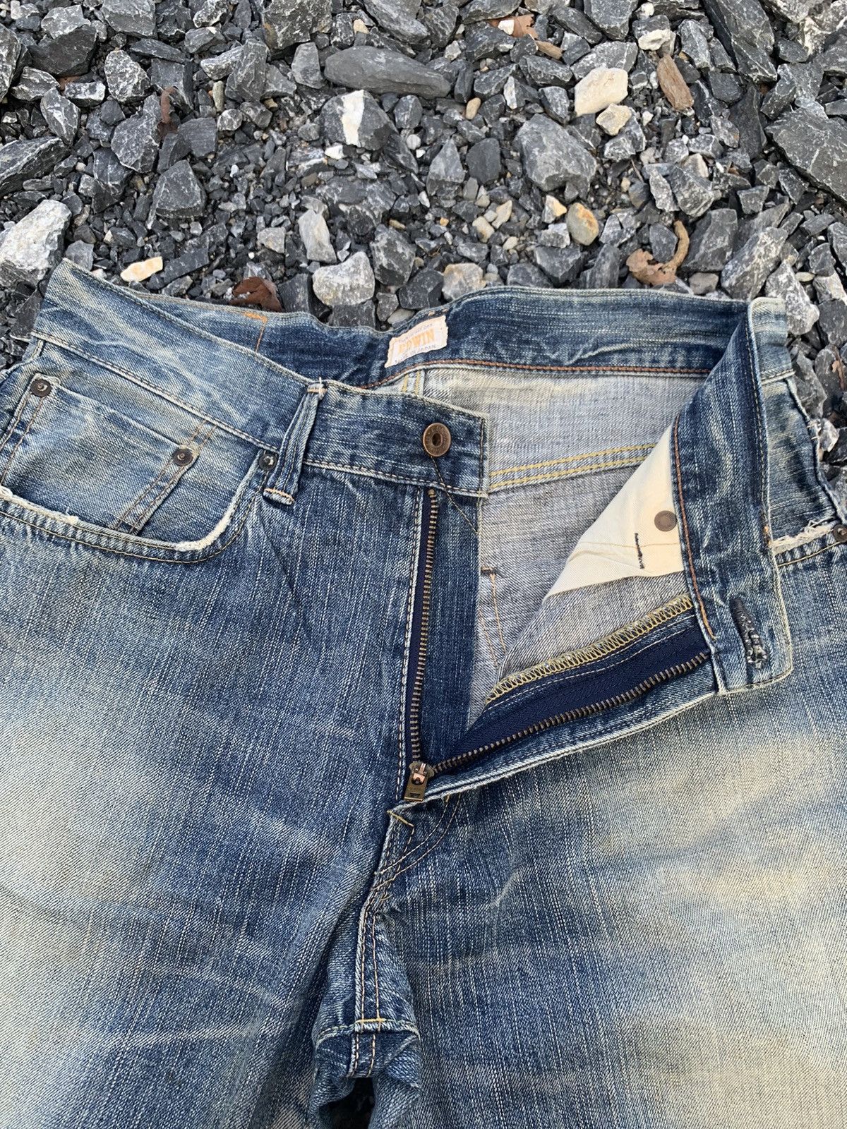 Edwin VINTAGE EDWIN 505Z SELVEDGE RUSTY JAPANESE DISTRESSED DENIM Size US 32 / EU 48 - 17 Thumbnail
