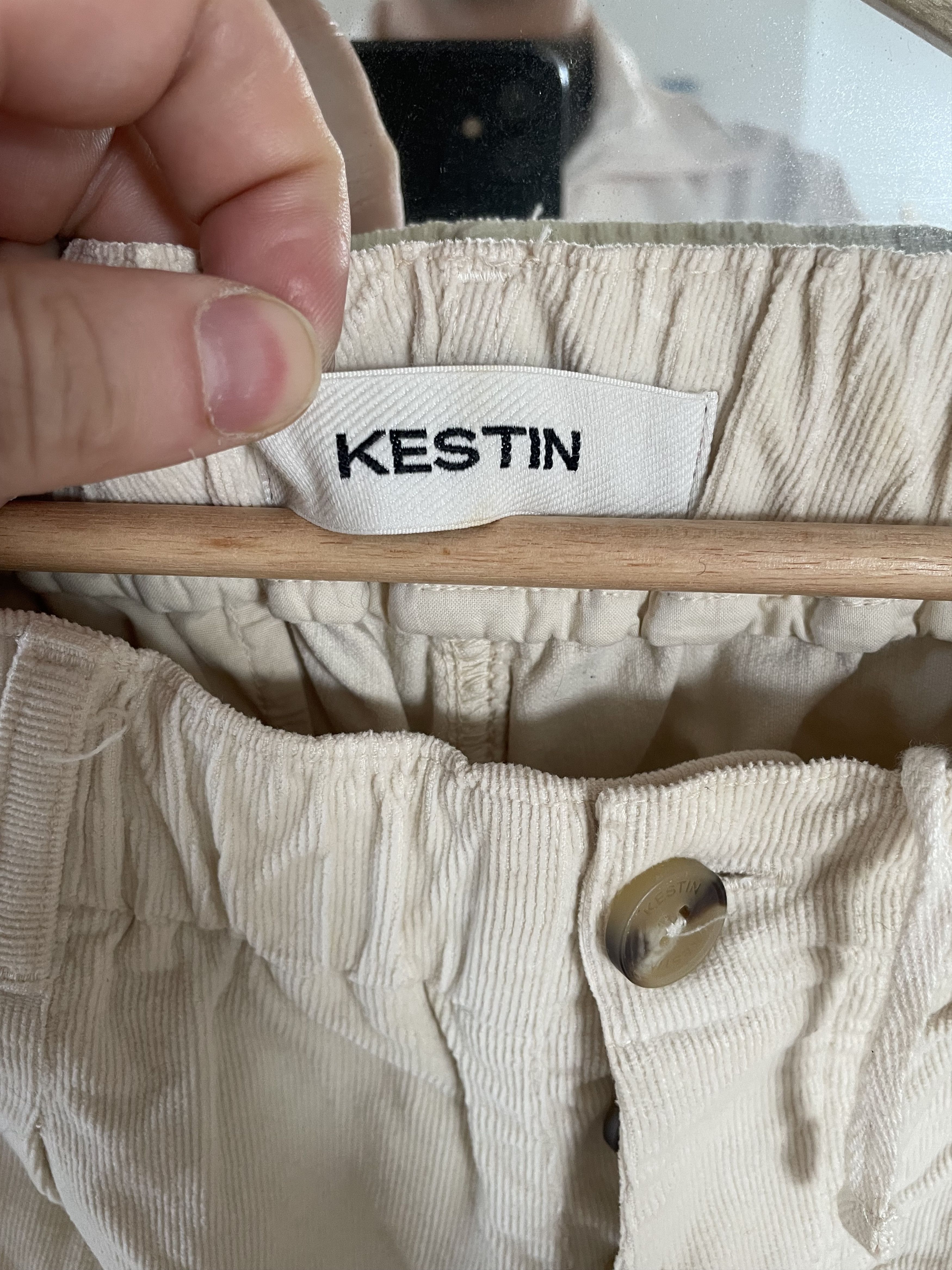 KESTIN KESTIN - Clyde Pant in Fine Fine Corduroy - Color: Ecru Size US 31 - 2 Thumbnail
