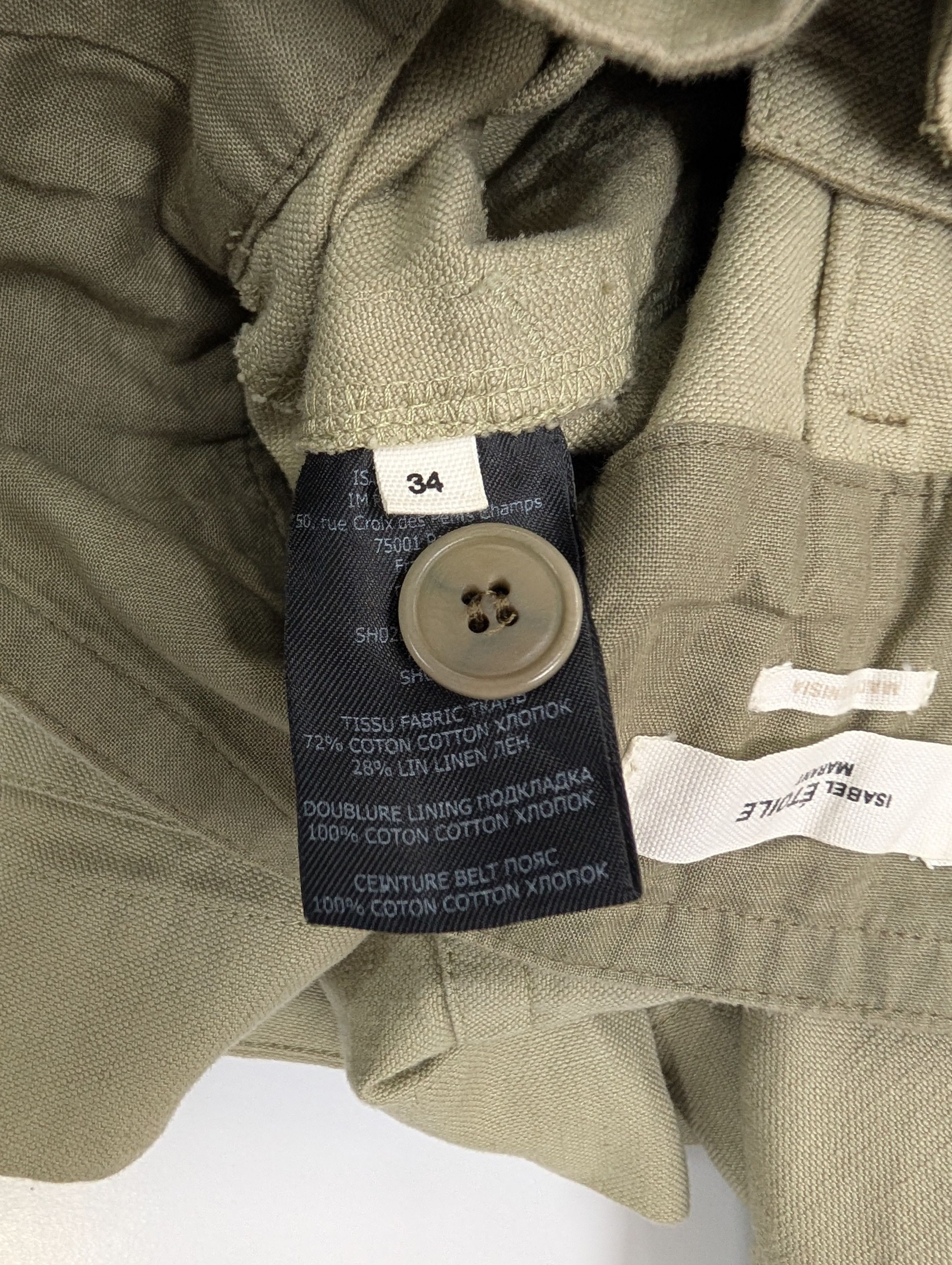 Isabel Marant Etoile Beige Canvas High Waist Belted Shorts Size 25" / US 0 / IT 36 - 5 Thumbnail