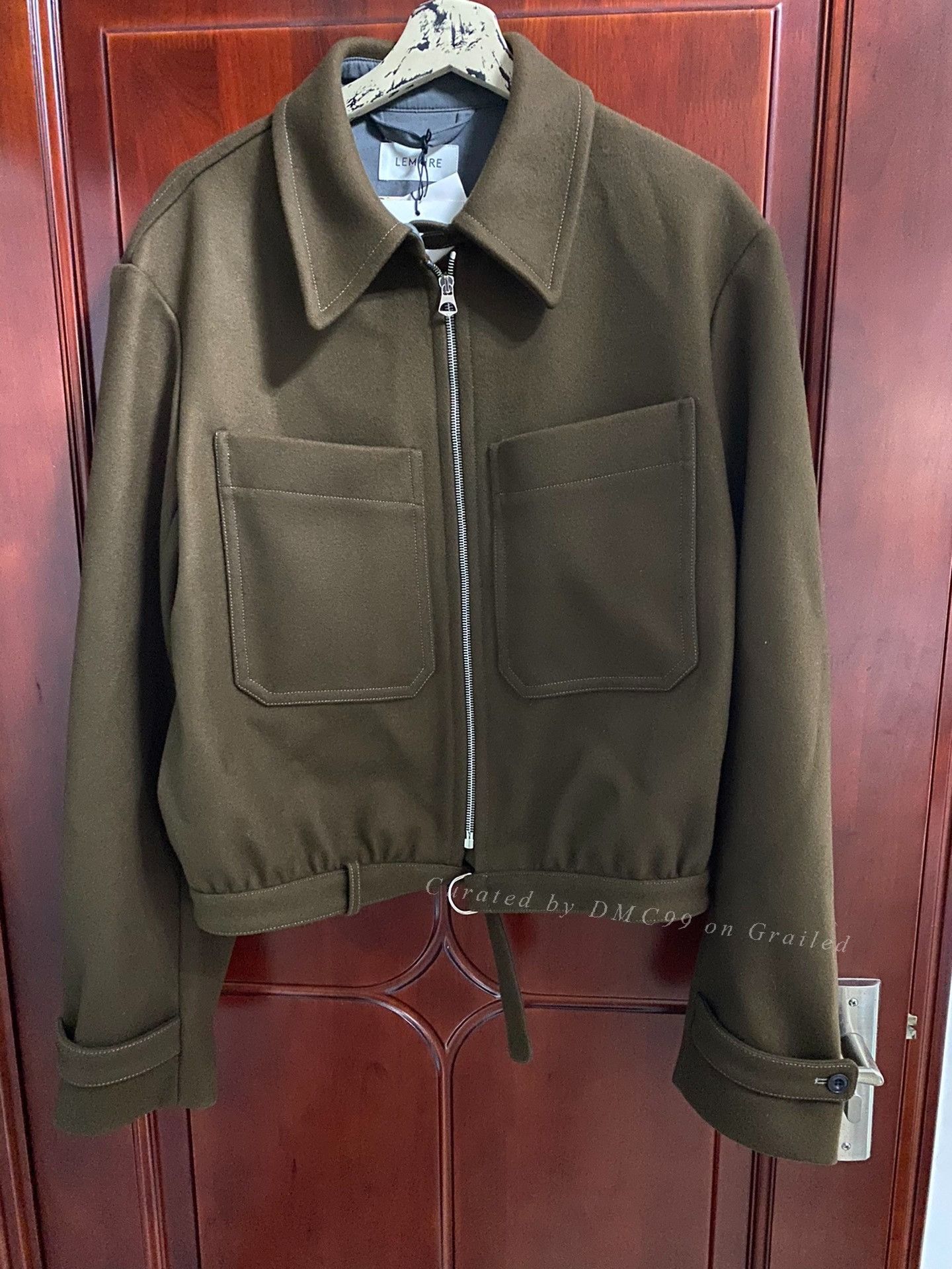 Lemaire Stand Collar Overshirt Zinc Size 44 22AW | Grailed