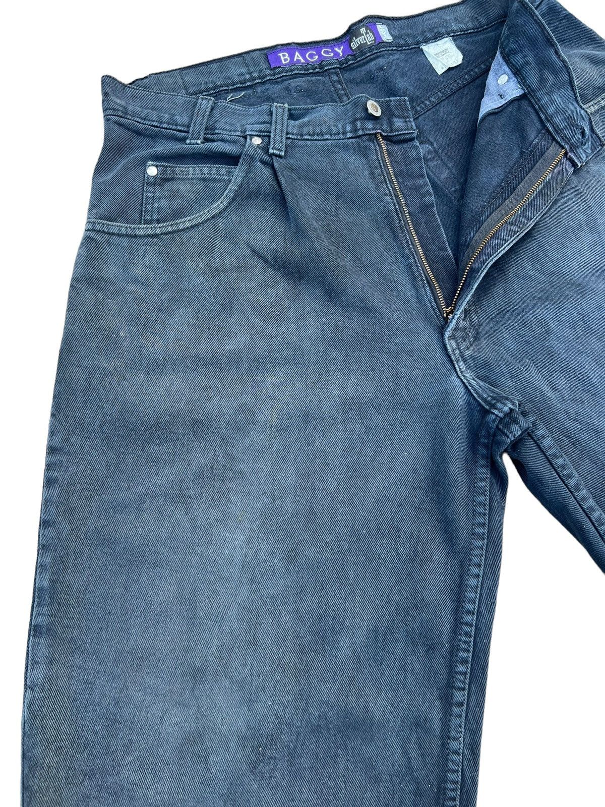 Levi's Vintage 1995 Levi’s Silvertab Faded Black Denim Baggy Jeans Size US 36 / EU 52 - 6 Thumbnail