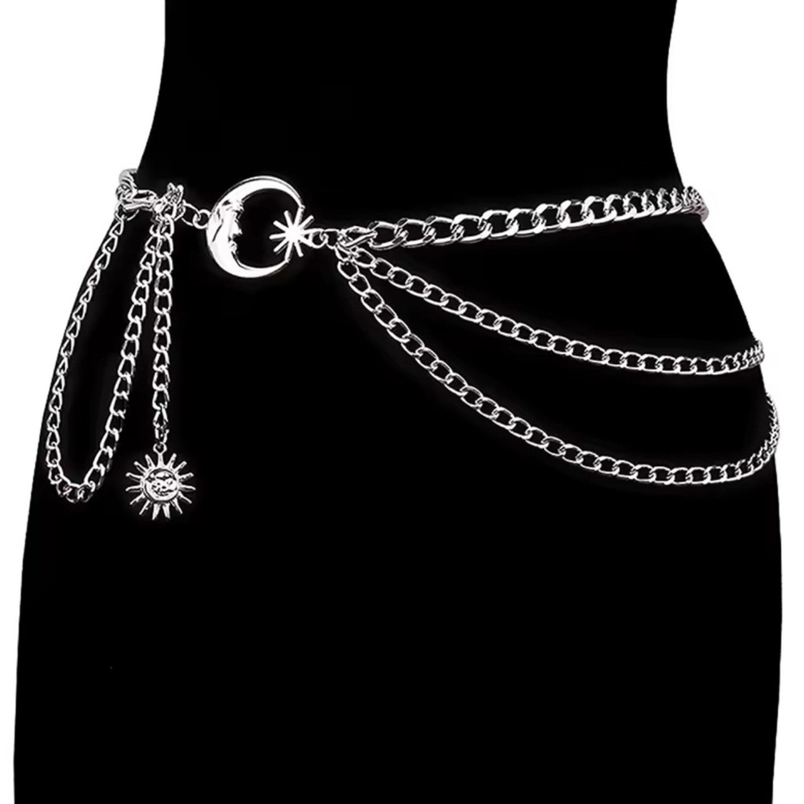 Other Waist Chain Belt for Dress Skirt Belts with Moon Star Waist Size ONE SIZE - 3 Thumbnail