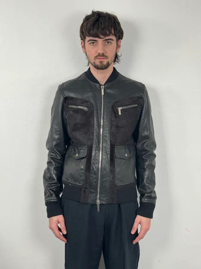 Dsquared2 AW2013 Dsquared2 Hybrid Fur Black & Brown Leather Jacket Size US M / EU 48-50 / 2 - 2 Thumbnail