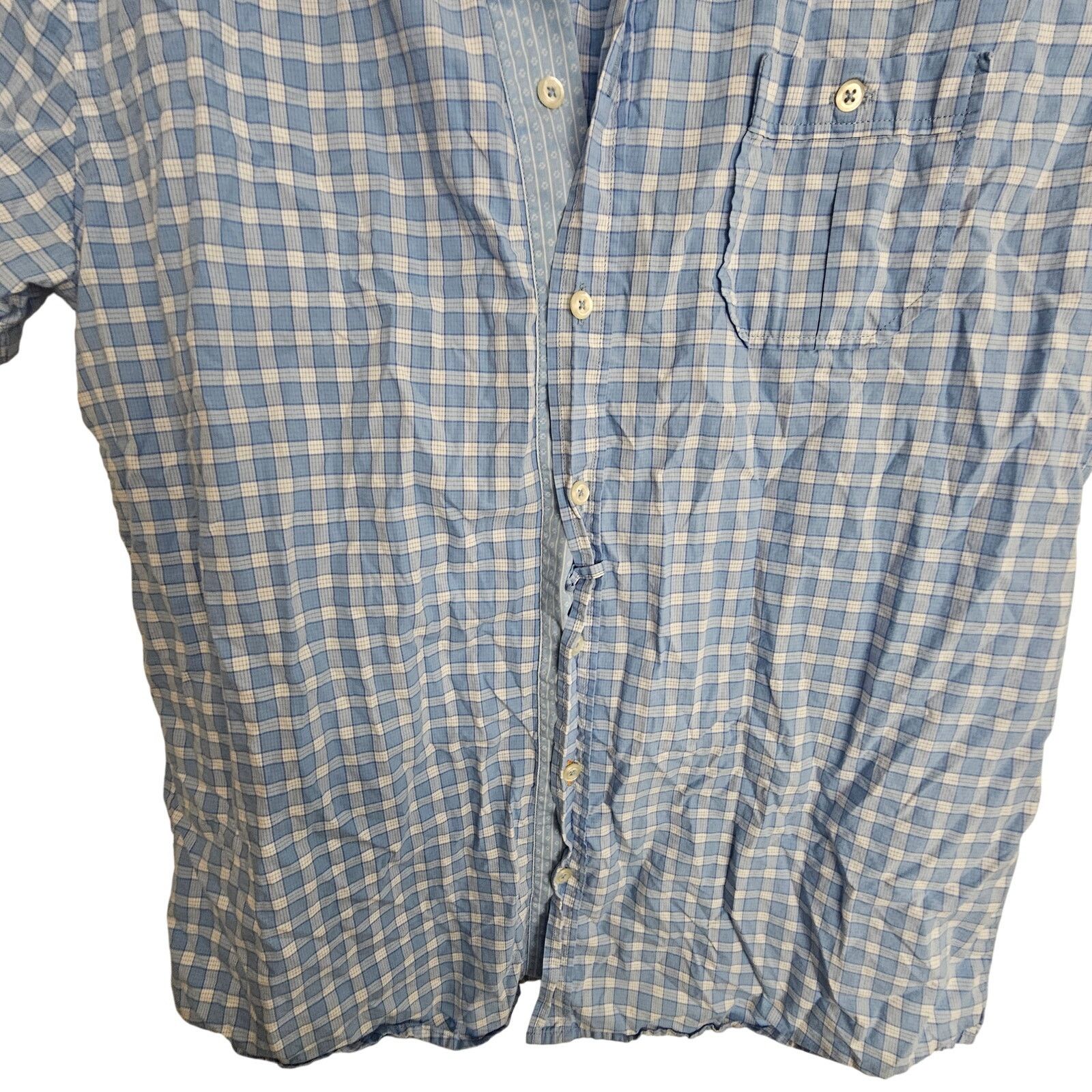 Hugo Boss Boss Hugo Boss Shirt Button Front Short Sleeve Blue White XL Size US XL / EU 56 / 4 - 3 Thumbnail