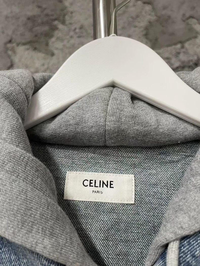 Celine Celine Hooded Logo Denim Jacket Size US L / EU 52-54 / 3 - 5 Thumbnail