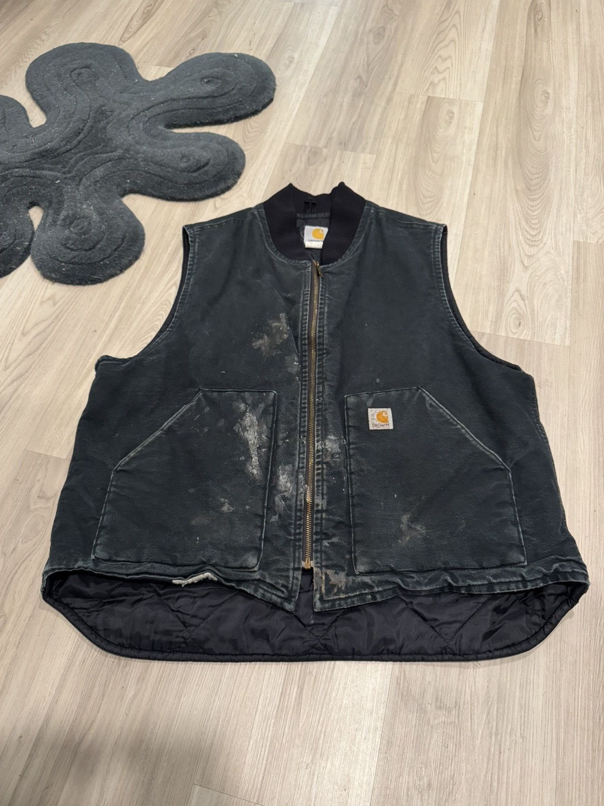 Carhartt Vintage Carhartt Distressed Detroit Vest Quilted Thrashed XL Size US XL / EU 56 / 4 - 1 Thumbnail