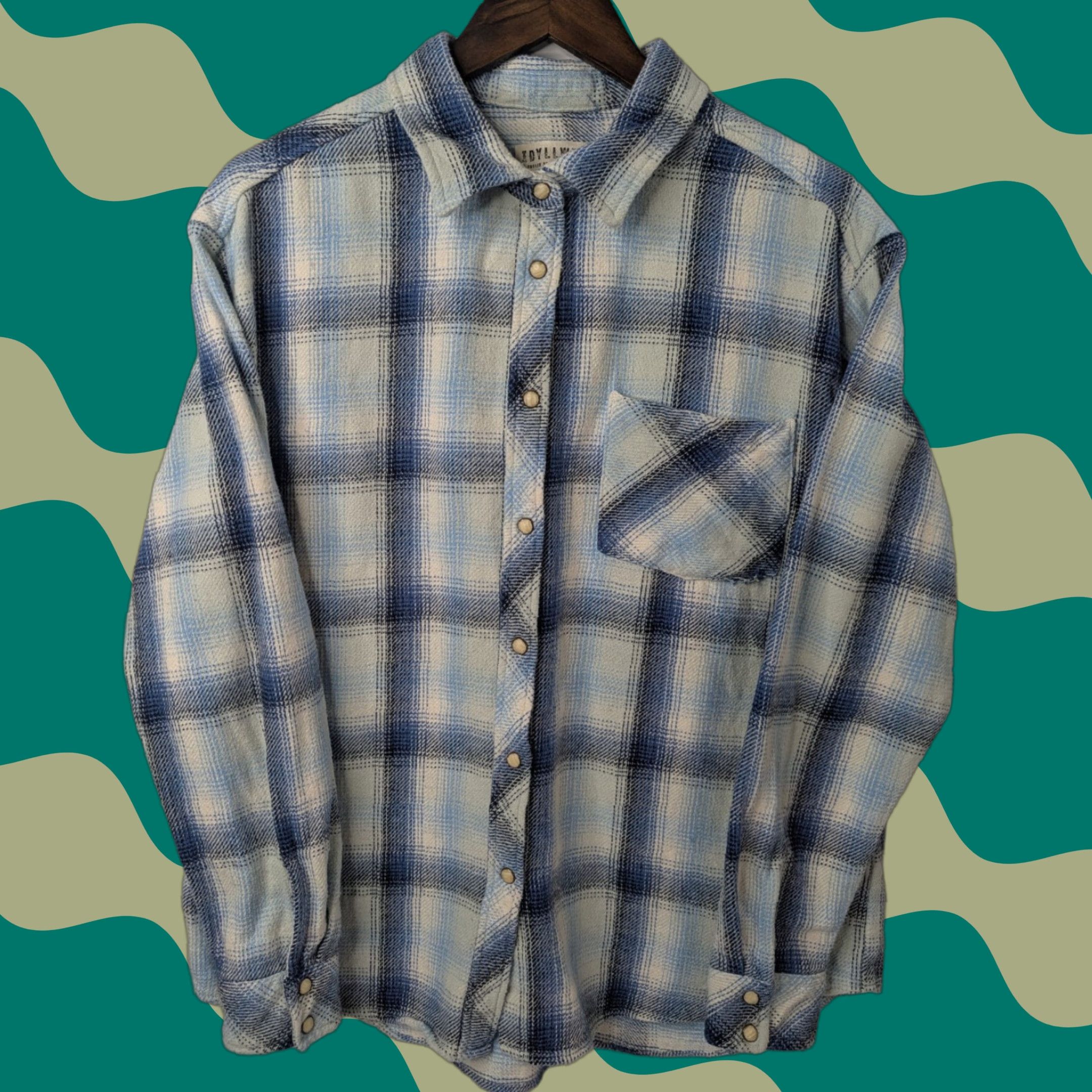 Vintage Idyllwind Miranda Lambert Plaid Flannel Shirt Womens L Blue Western Casual Business Party/Cocktail Travel Workwear Wom en? Size L / US 10 / IT 46 - 1 Thumbnail