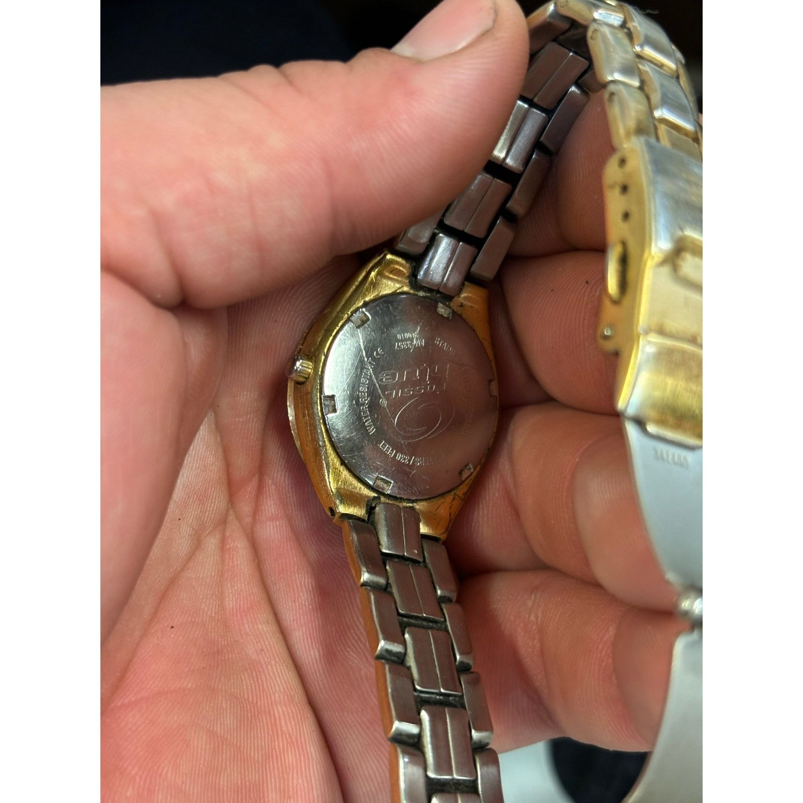 Fossil Vintage Fossil Blue AM-3357 Gold Tone Womens Watch! Size ONE SIZE - 10 Thumbnail