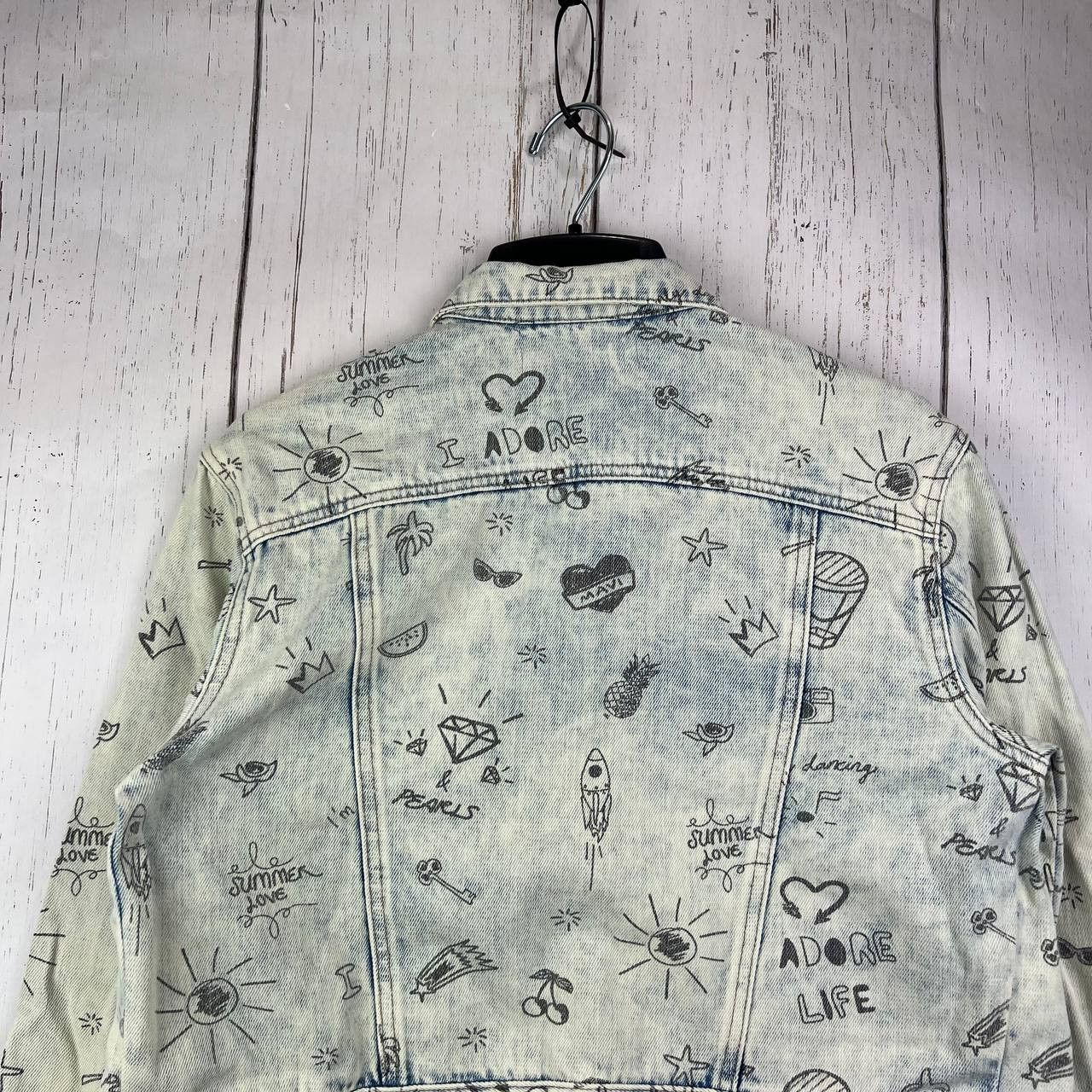Mavi Mavi Small Printed Cropped Fit Stretchable Denim Jacket Size S / US 4 / IT 40 - 3 Thumbnail