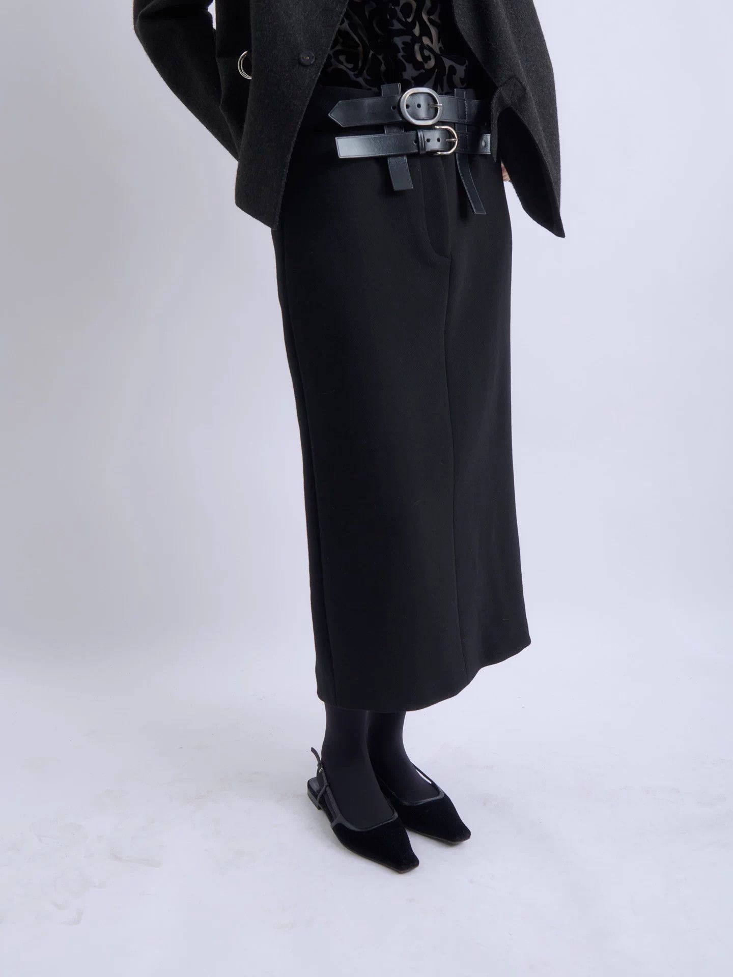 Tom Ford Tom Ford double belt high-waist wool midi skirt Size XS / US 0-2 / IT 36-38 - 3 Thumbnail