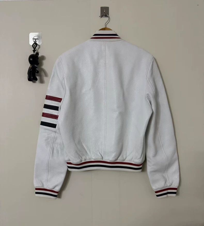 Thom Browne Thom Browne size2 White four-bar leather jacket Size US M / EU 48-50 / 2 - 2 Thumbnail