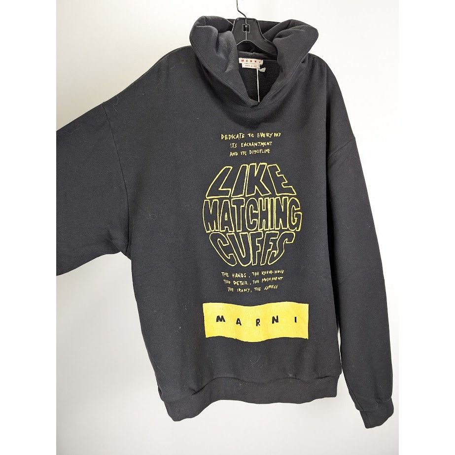 Marni o1rshd1 Brushed Organic Cotton Sweatshirt Hoodie in Black Size US L / EU 52-54 / 3 - 9 Thumbnail