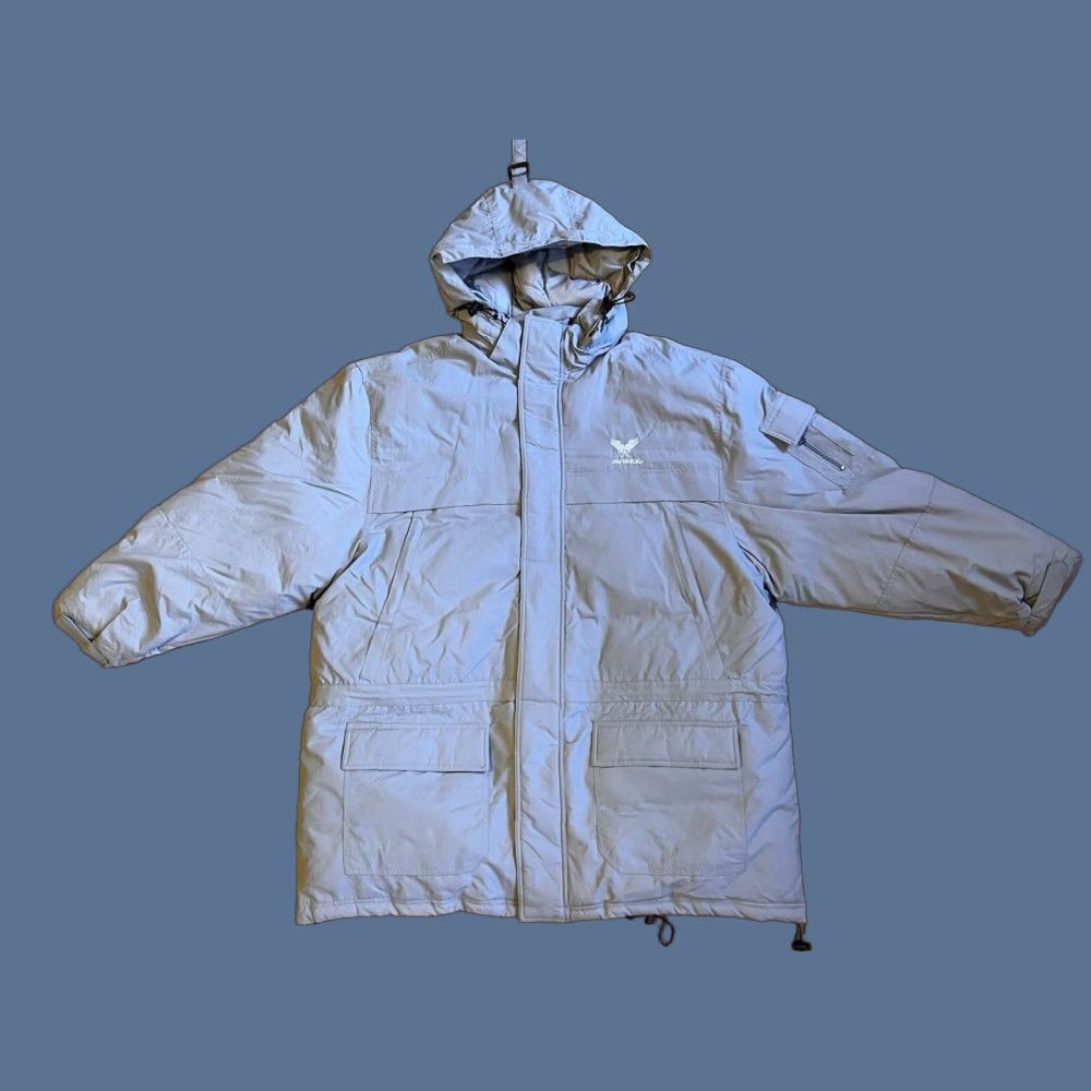 VINTAGE Avirex Hooded Puffer Jacket Men’s 4XL Grey Y2K Jacket
