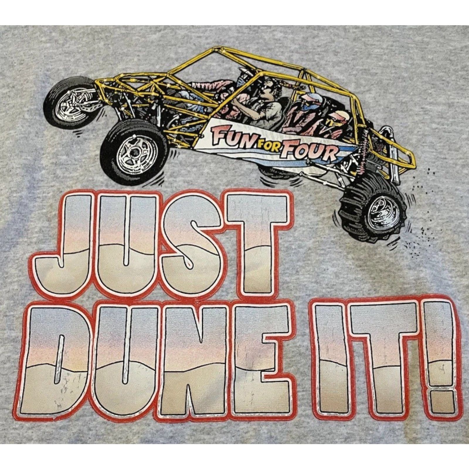 Vintage VINTAGE Glamis Just Dune It Faded Nike Parody Hoodie 2XL Gray Mens Sweatshirt Motorcycle Motocross Racing 90s Grunge Shirt Size US XXL / EU 58 / 5 - 3 Thumbnail