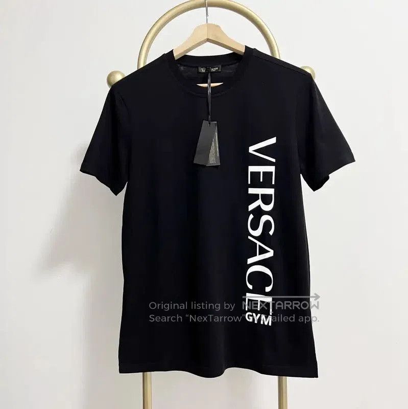 Versace Black Cotton Graphic Men's T-Shirt .