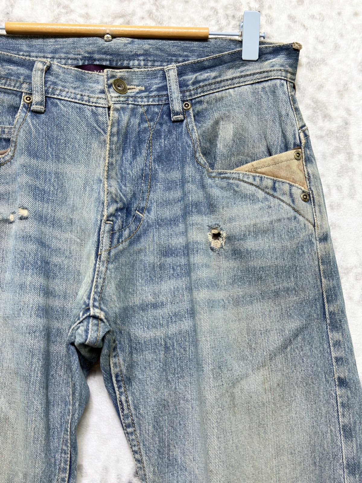 Japanese Brand Vintage KELEN Selvedge Leather Pocket Denim Jeans Size US 30 / EU 46 - 5 Thumbnail