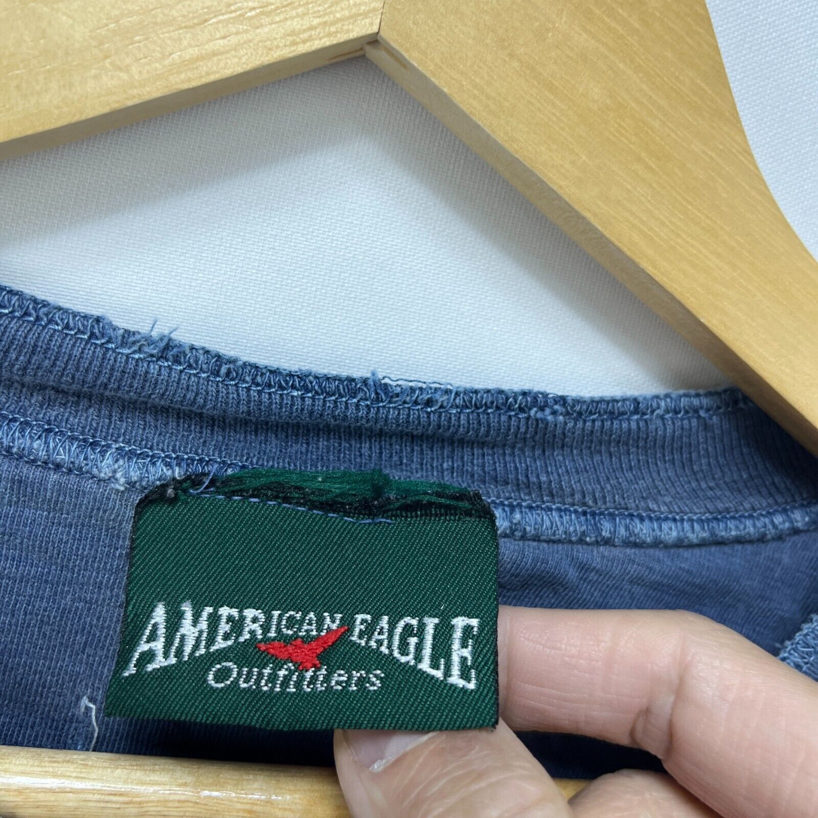 American Eagle Outfitters × Vintage Vintage 90s American Eagle Sun Faded Blank HenleyShirt Large Size US L / EU 52-54 / 3 - 4 Thumbnail
