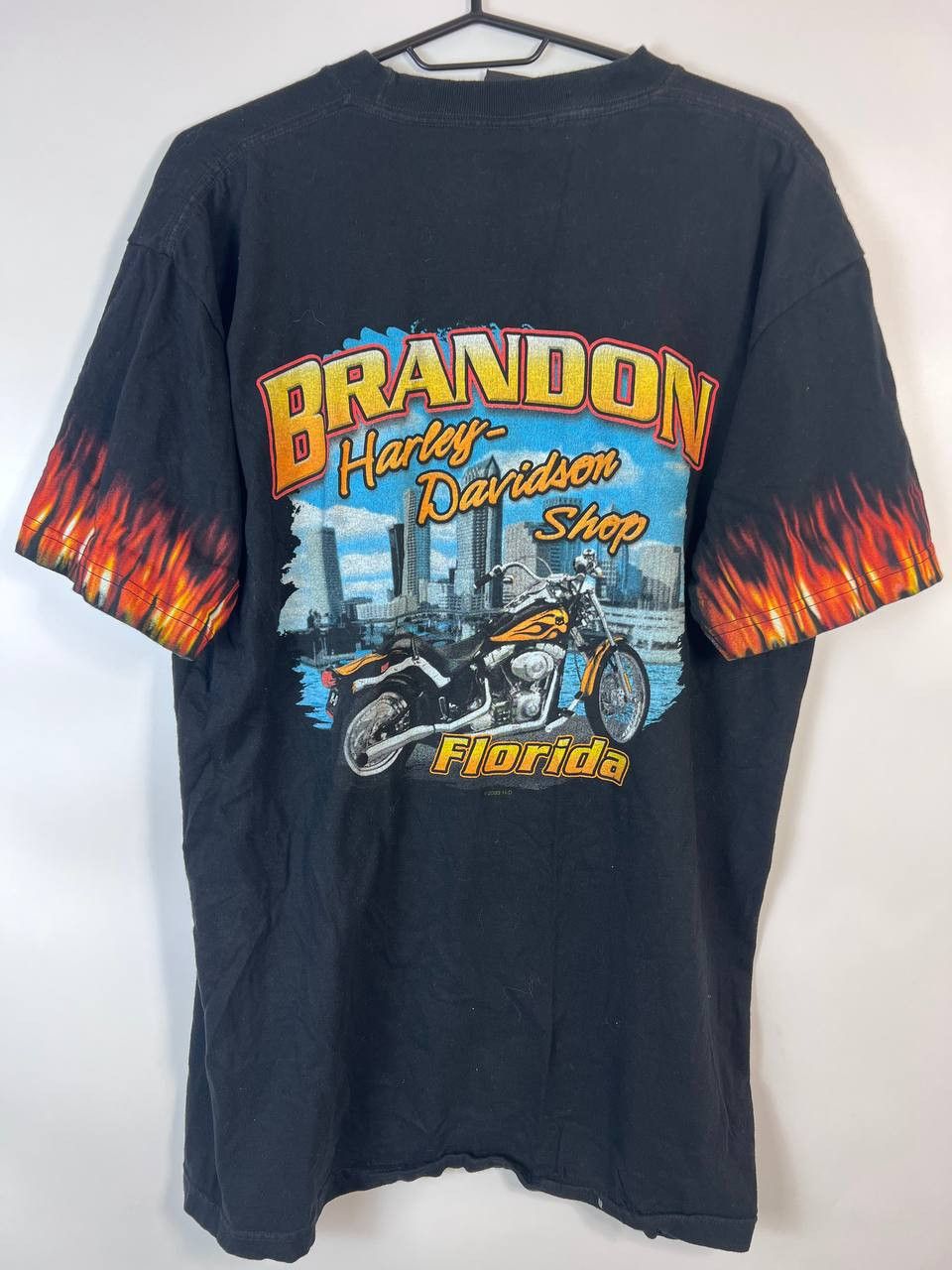 VINTAGE Harley-Davidson Flame Shirt Biker Motorcycle Size L
