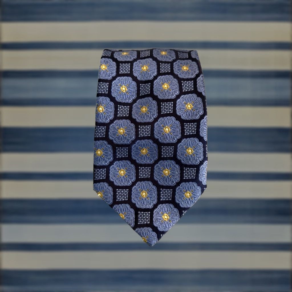 Canali Canali Tie Silk Floral Blue Men 57-60" Italy Silk Floral Tie Blue Canali Tie Men 57-60" Size ONE SIZE - 1 Thumbnail