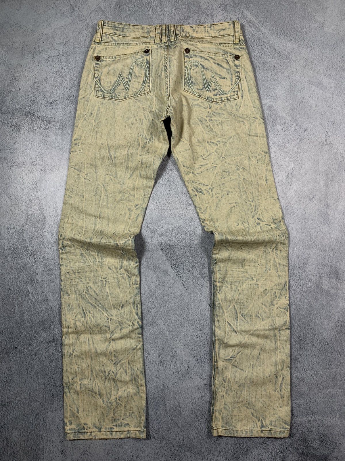 Japanese Brand × Vintage Vintage Y2K Japanese faded denim low rise jeans avantgarde Size 27" / US 4 / IT 40 - 1 Thumbnail