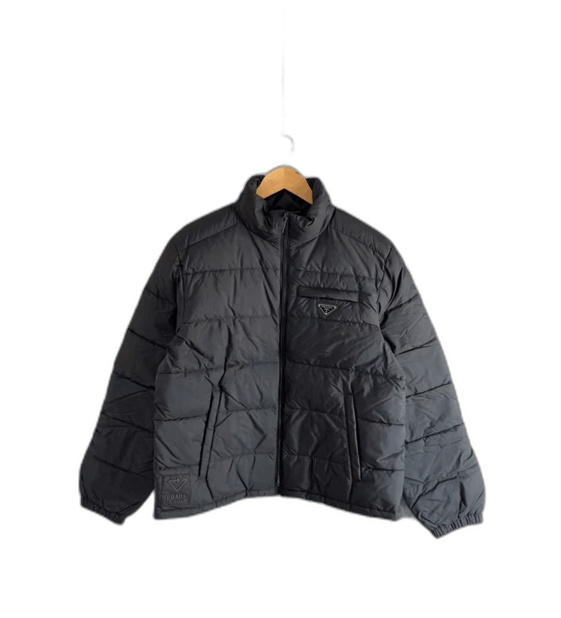Prada Prada Black Puffer Jacket with Triangle Logo-yf Size US L / EU 52-54 / 3 - 1 Thumbnail