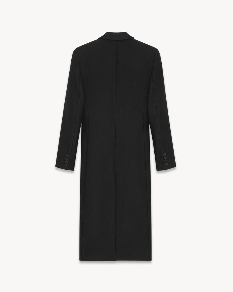 Saint Laurent Paris o1loc1c0326 Double-Breasted Long Wool Coat in Black Size US L / EU 52-54 / 3 - 2 Thumbnail