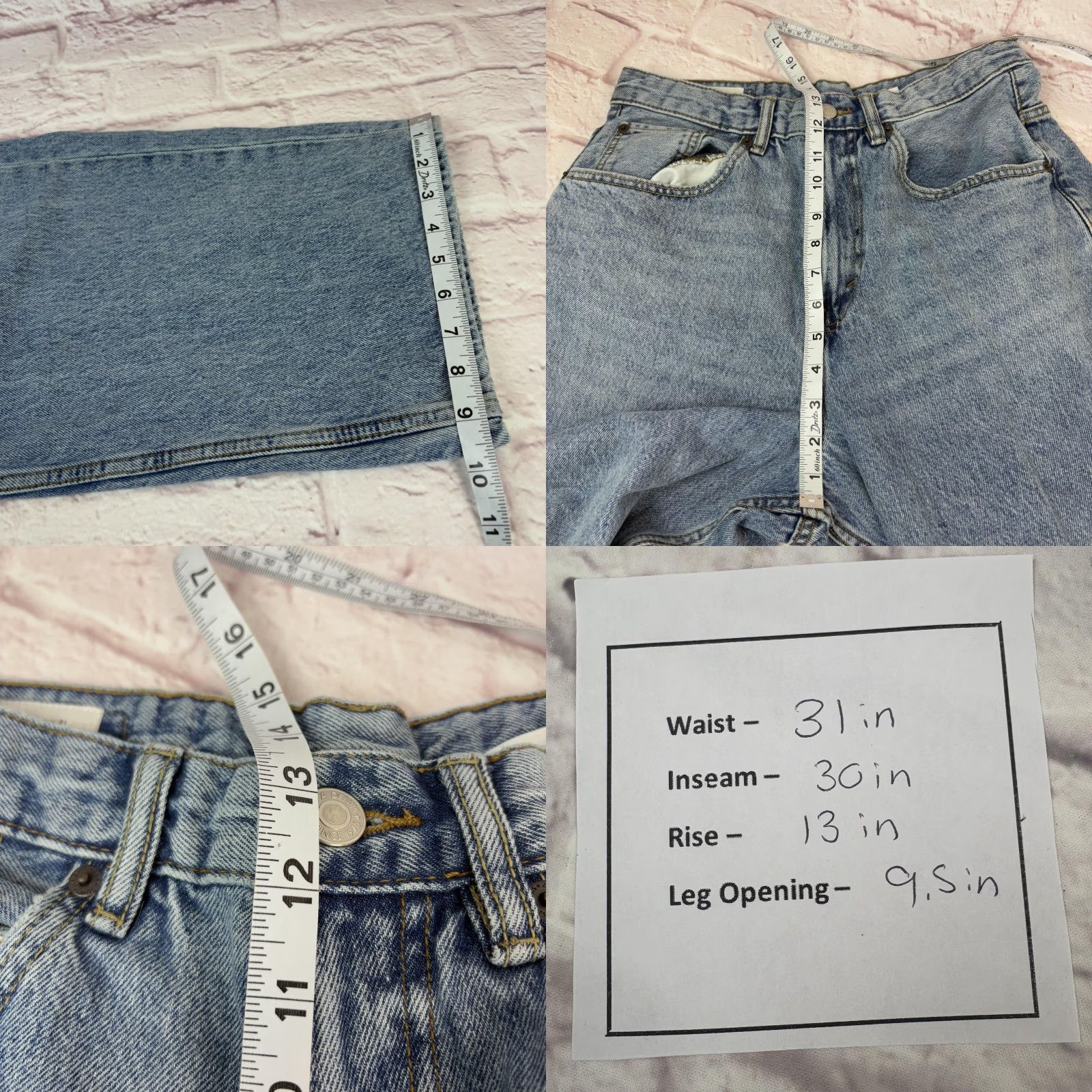 Zara Zara Jeans Womens Light Wash Straight Leg Denim High Rise Relaxed Fit 5-Pocket Blue XS? Wait. Size 24" / US 00 / IT 34 - 9 Thumbnail