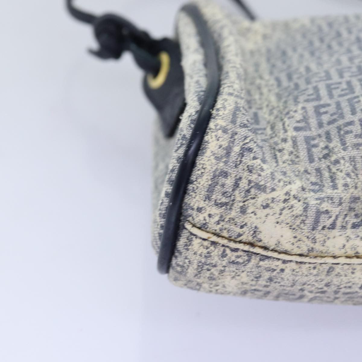 Fendi FENDI Zucchino Canvas Shoulder Bag Coated Canvas White Navy Size ONE SIZE - 14 Thumbnail