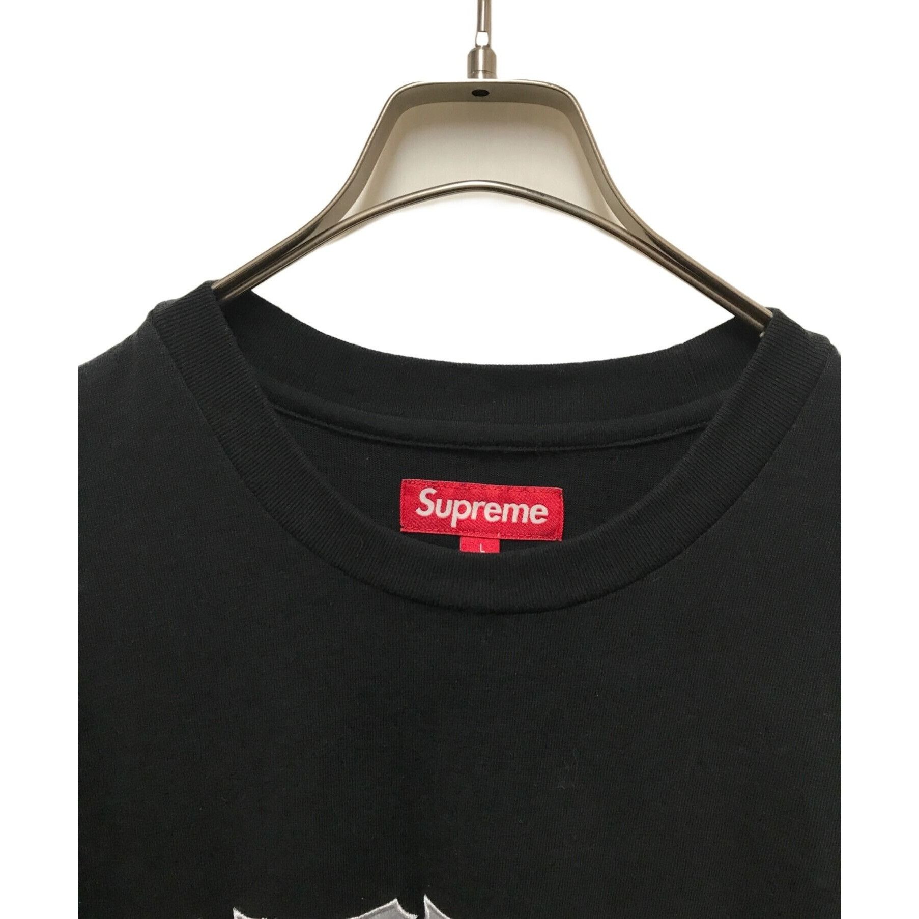 Supreme SUPREME Twill Applique Short Sleeve T-shirt Black Size L Size US L / EU 52-54 / 3 - 3 Thumbnail