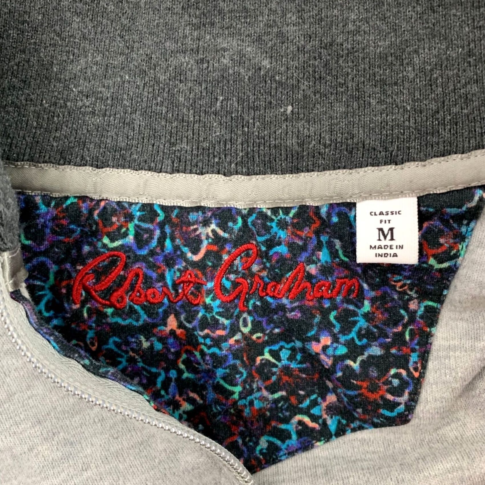 Robert Graham Robert Graham Quarter Zip Pullover Mens Medium Gray Classic Fit Mock Neck Sweatshirt Sweater Pullover Size US M / EU 48-50 / 2 - 3 Thumbnail