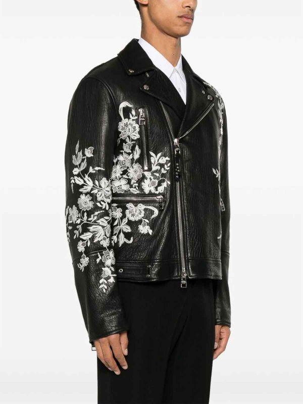 Alexander McQueen o1srvl11e0226 Leather Biker Jacket In Black Size US M / EU 48-50 / 2 - 3 Thumbnail
