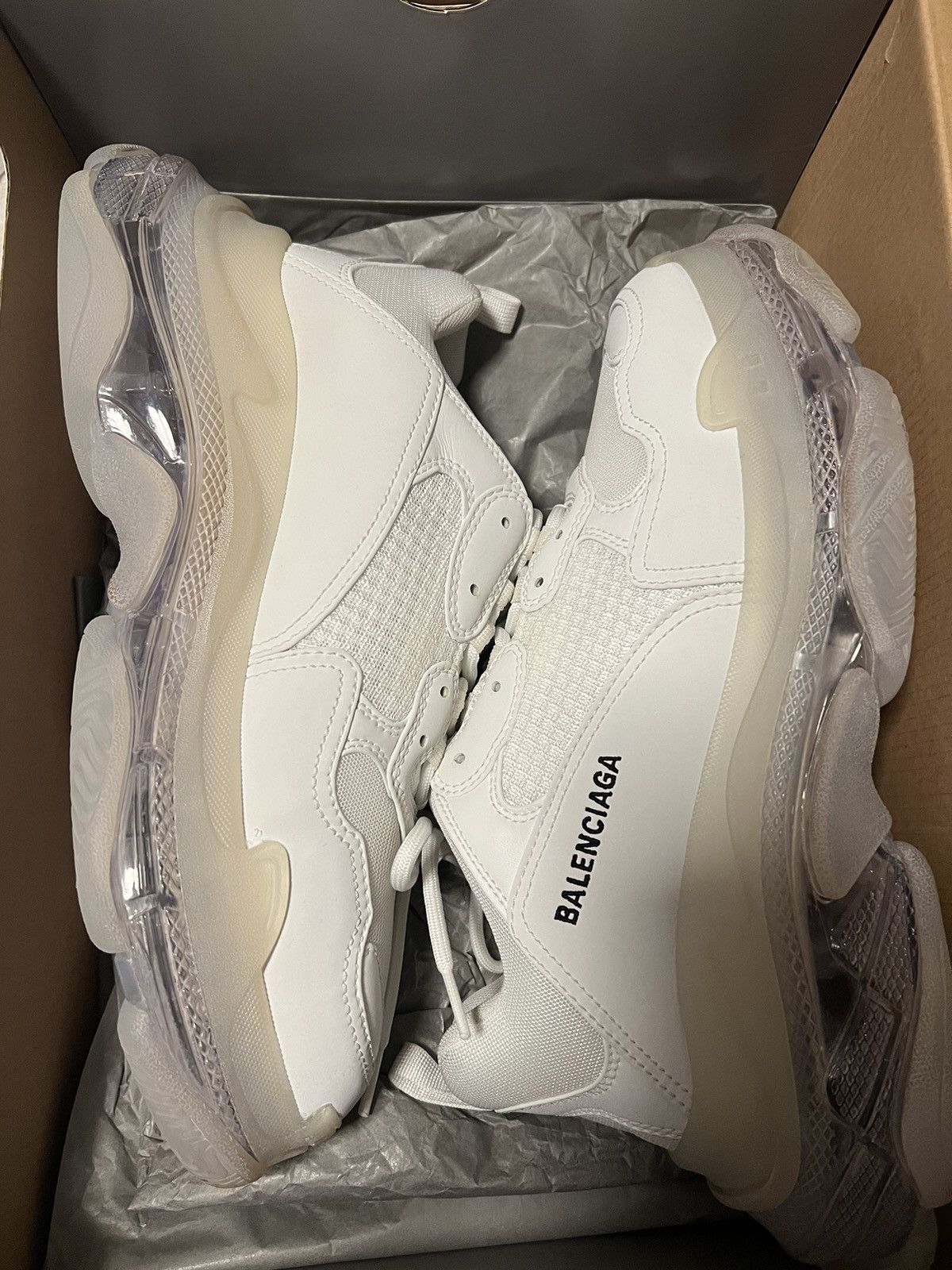 Balenciaga All White Clear Sole Triple S Size US 11 / EU 44 - 1 Thumbnail