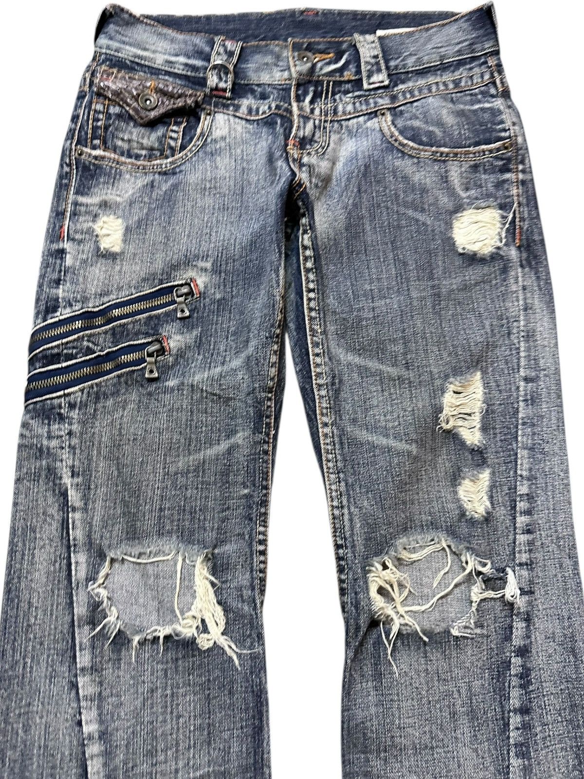 semanticdesign Vintage Semantic Design Flare Grunge Bondage Punk Denim Size US 30 / EU 46 - 2 Thumbnail