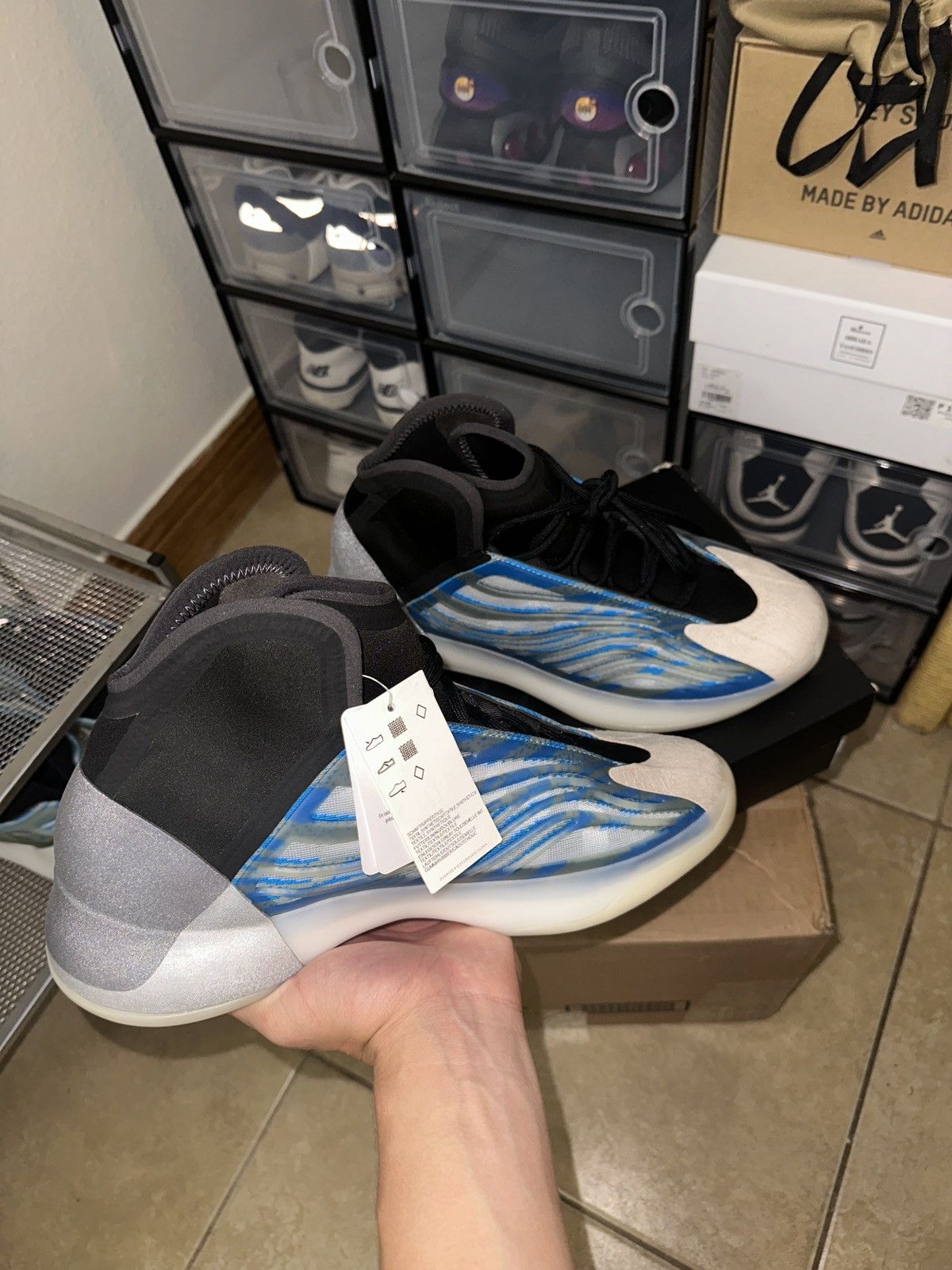 image of Adidas Yeezy Qtnm Basketball Shoes in Blue, Men's (Size 12)