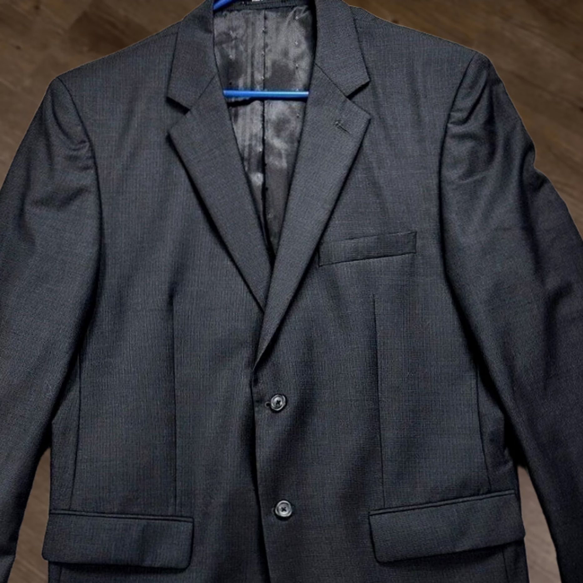 Joseph VINTAGE Joseph Feiss Wool Blazer Mens 44 Regular Dark Gray Suit Jacket Two Button Size 44R - 1 Thumbnail