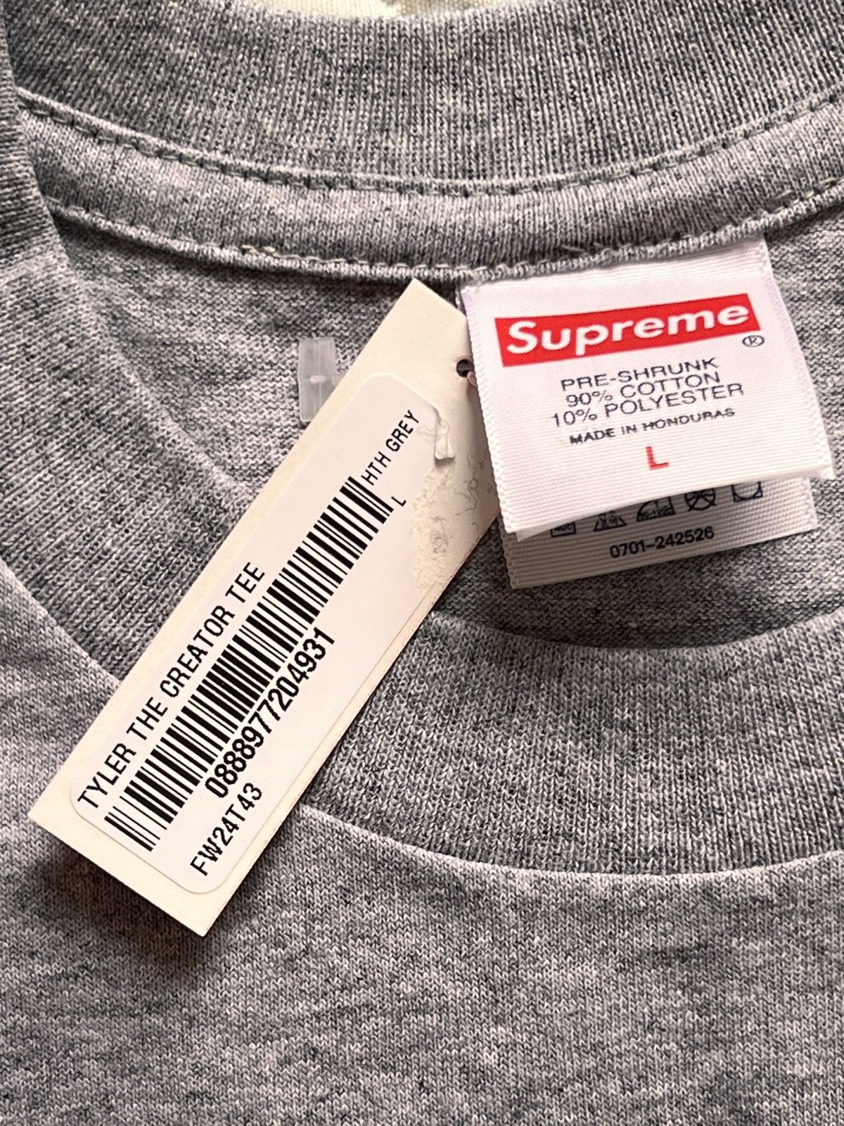 Supreme L Supreme x Tyler the Creator phot tee Tshirt grey box logo Size US L / EU 52-54 / 3 - 18 Thumbnail