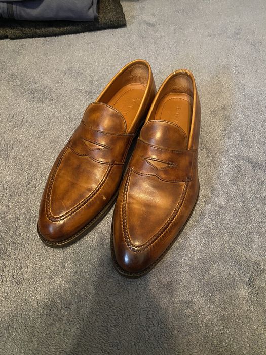 Bontoni Burnished Calfskin Loafers