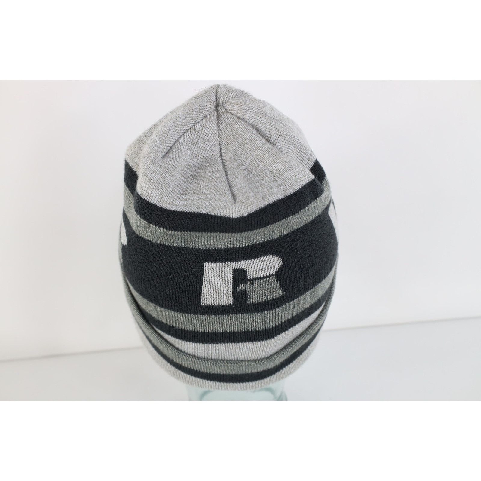 Russell Athletic Vintage 90s Y2K Russell Athletic Striped Knit Winter Beanie Size ONE SIZE - 3 Thumbnail