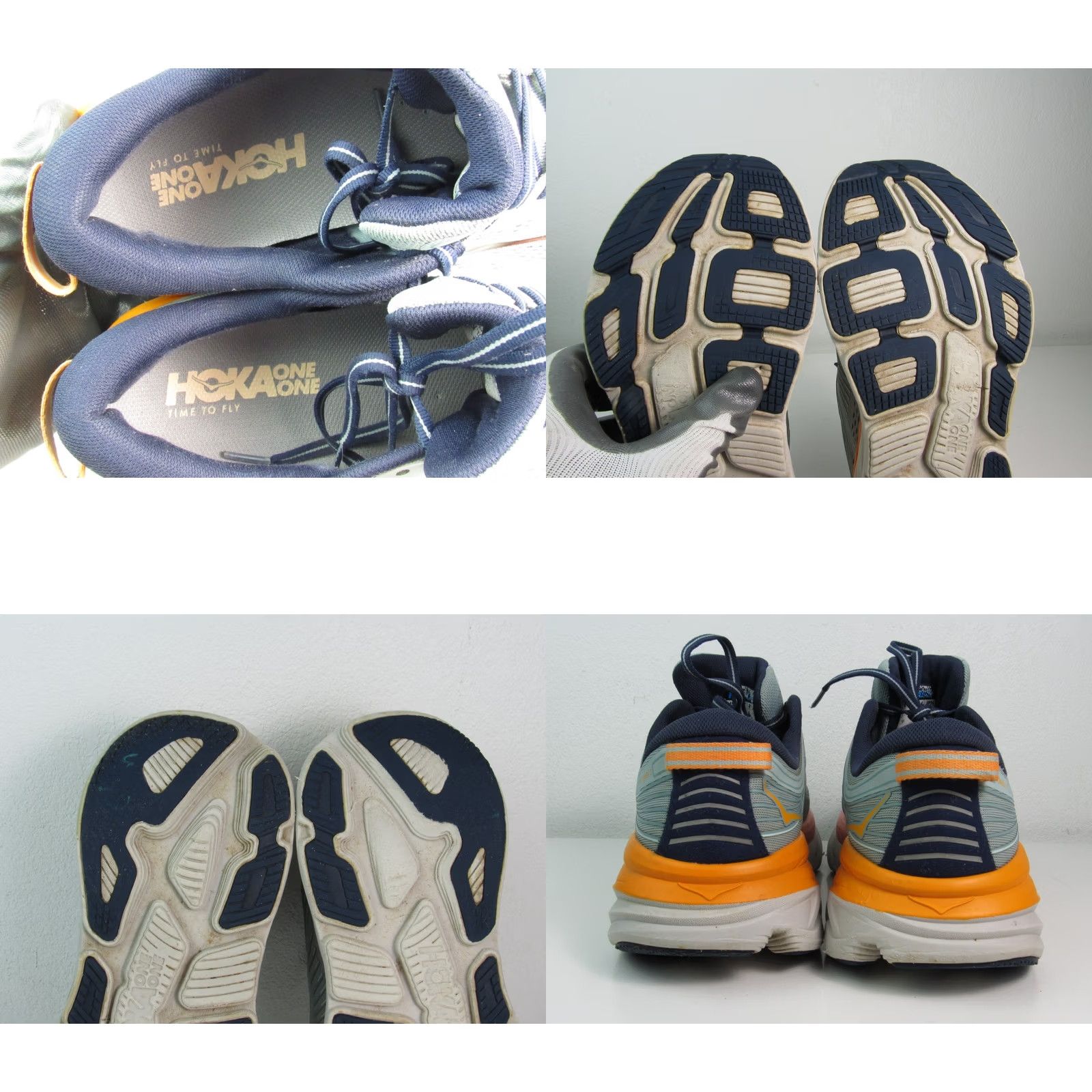 Vintage Hoka One One Womens BONDI 7 Running Sneakers Orange Gray Size 9 Athletic Size US 9 / IT 39 - 9 Thumbnail