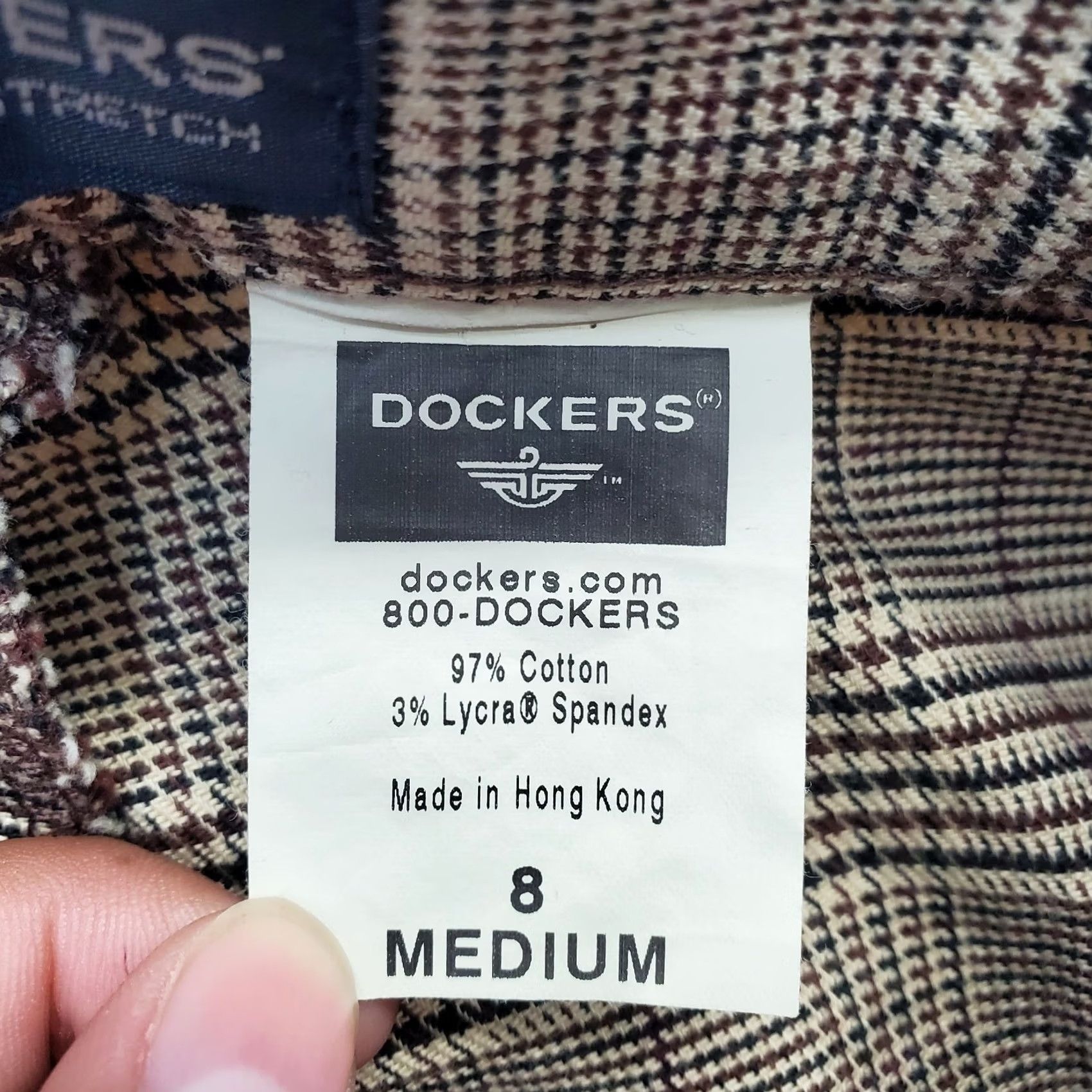Dockers DOCKERS Pants Womens 8M Multi Houndstooth Plaid Stretch Tapered Regular Waist Casual Sh... Size 30" / US 8 / IT 44 - 7 Thumbnail