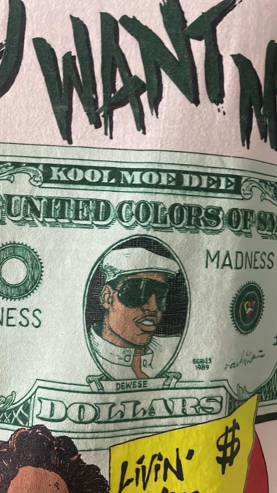 Rap Tees Rare Vintage 80s Kool Moe Dee I want Money Rap T-Shirt Size US L / EU 52-54 / 3 - 3 Thumbnail
