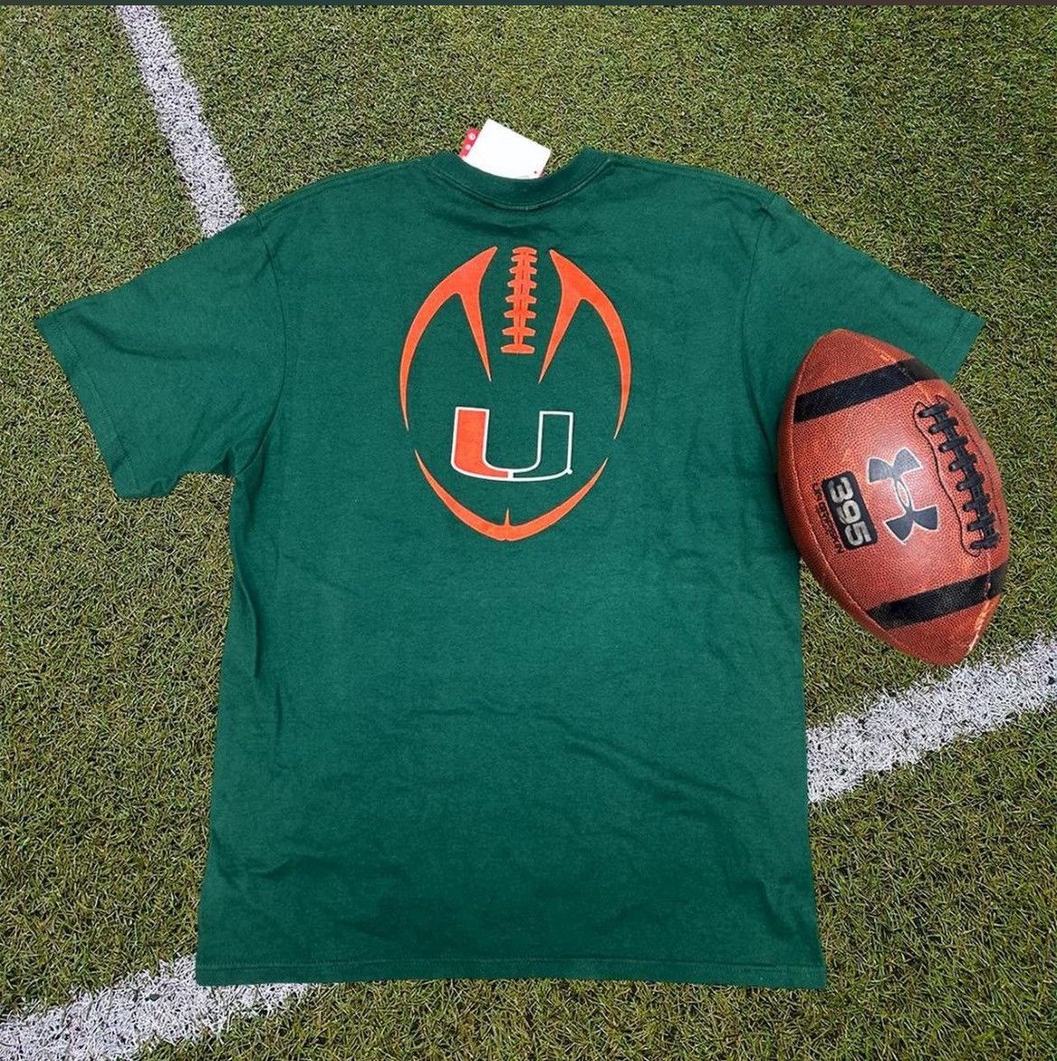 Nike TAGGED! 2007 NCAA Miami Hurricanes Football Baggy Green Tee Size US M / EU 48-50 / 2 - 2 Thumbnail
