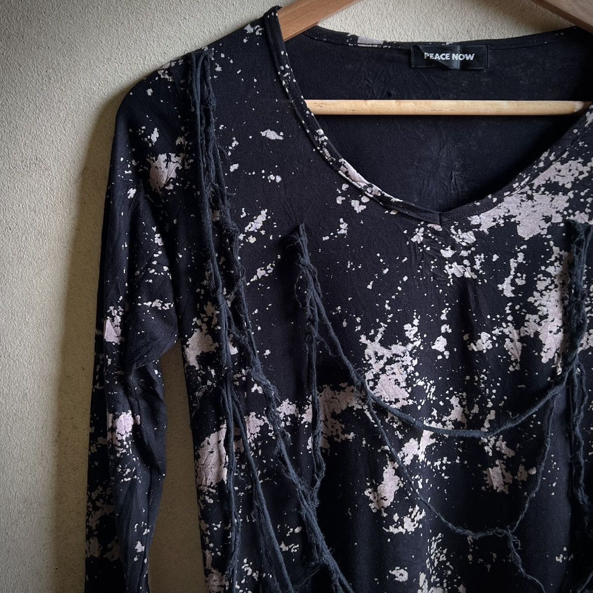 Japanese Brand Peace Now Japan Visual Kei Rope Detail Bleach Long Sleeve Size US M / EU 48-50 / 2 - 4 Thumbnail