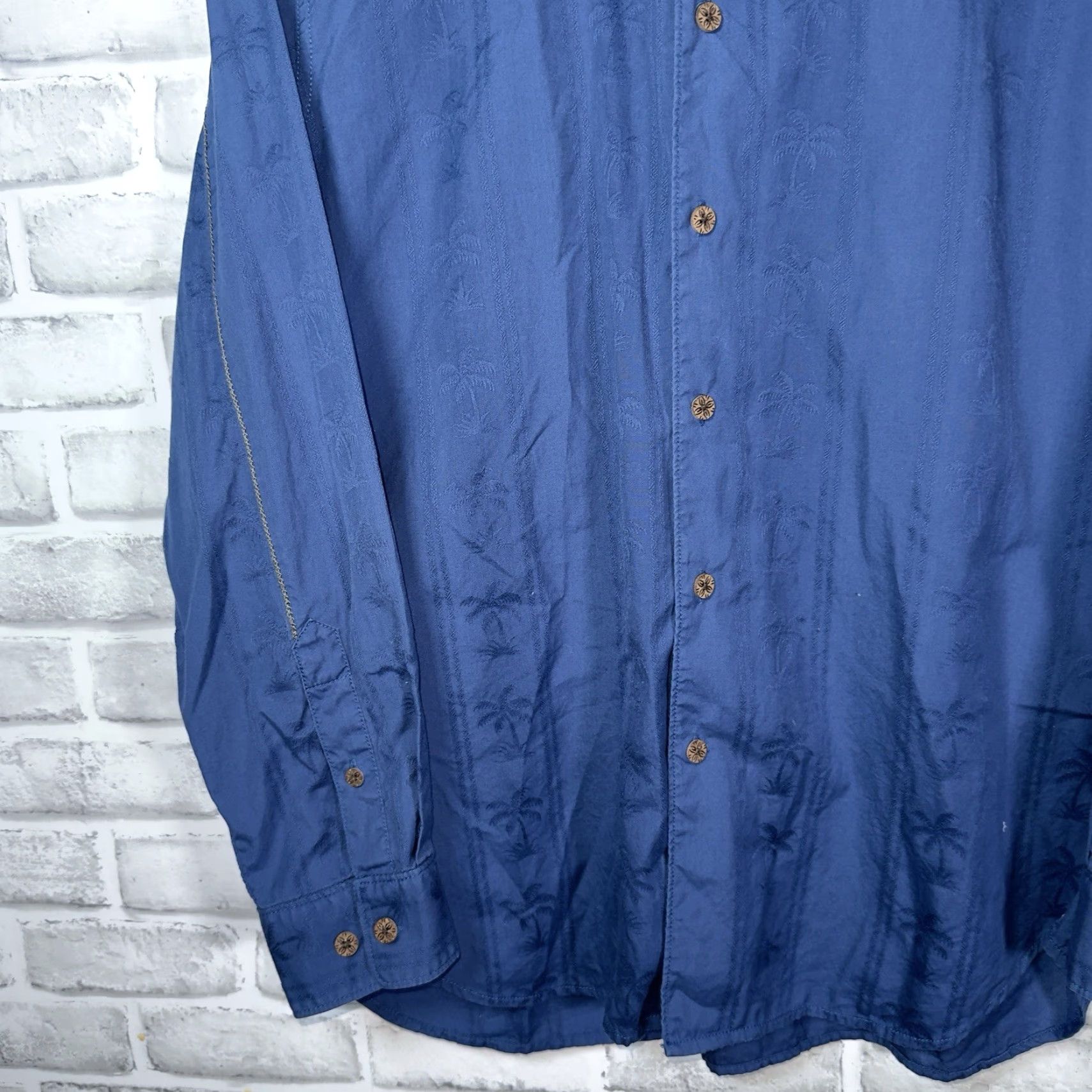 Tommy Bahama TOMMY BAHAMA Blue Long Sleeve Palm Tree Print Button-Up Shirt Mens Size M Size US M / EU 48-50 / 2 - 3 Thumbnail