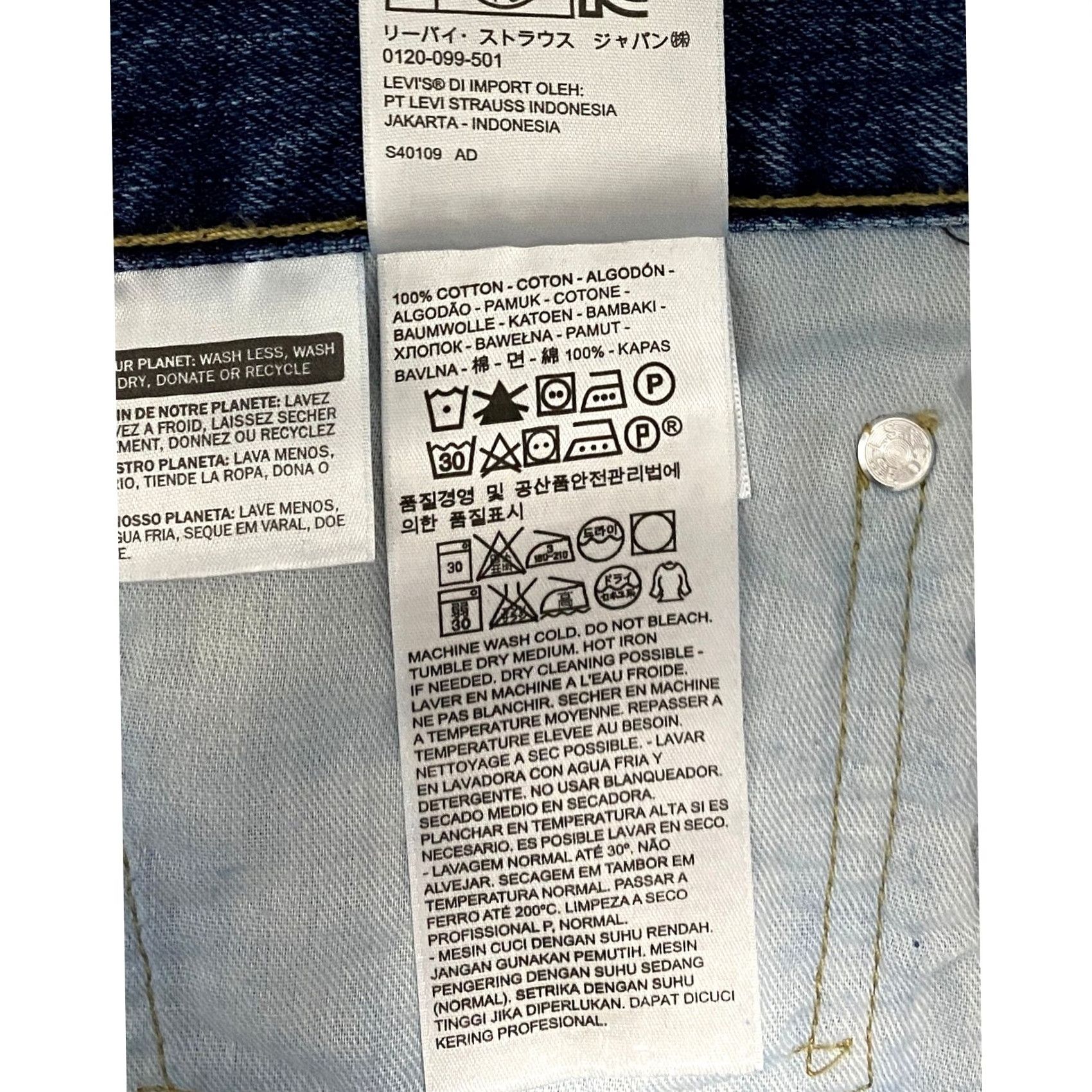Levi's Levi’s 514 Men’s Straight Jeans Regular W38 L30 Blue Denim Cotton Denim Medium Wash 5-Pocket Size US 38 / EU 54 - 7 Thumbnail