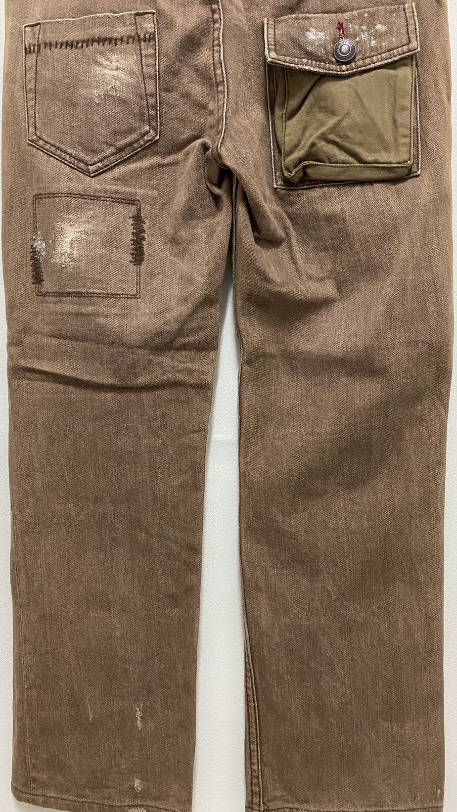 If Six Was Nine × Japanese Brand × Tornado Mart Distressed Denim Patchwork Chocolate Denim Jeans Size US 31 - 18 Thumbnail