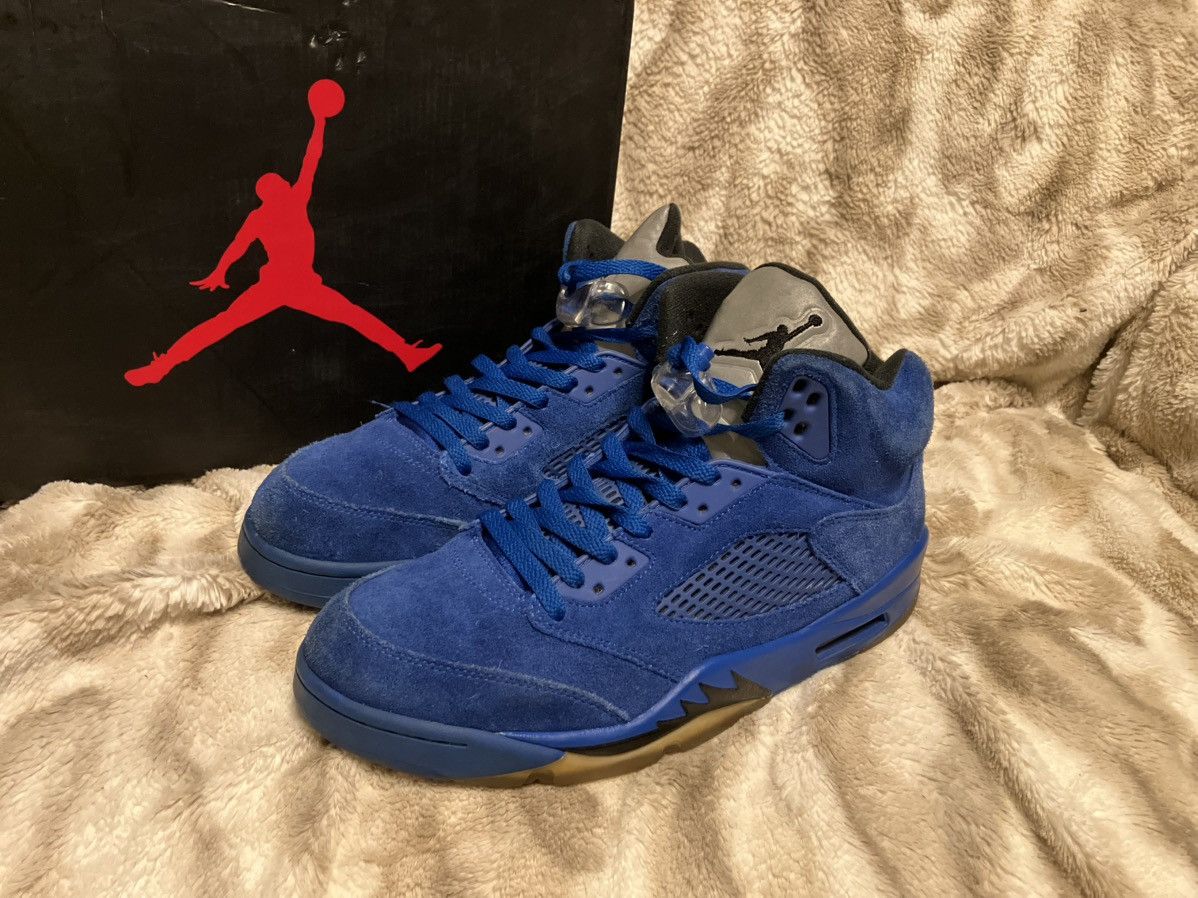 Jordan Brand Sz 10m- Air Jordan 5 Retro Blue Suede- Used OG All Size US 10 / EU 43 - 1 Thumbnail