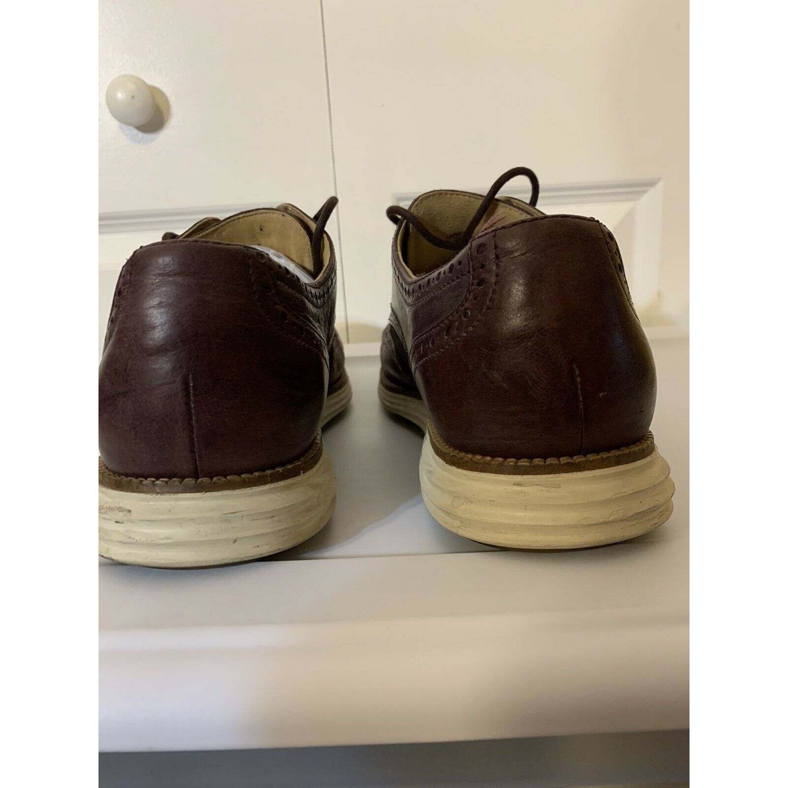 Cole Haan Grand OS Men Sz 13 M Burgundy Wingtip Leather Shoe display picture 2