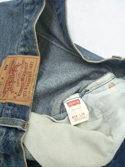 Levi's 90s Vintage Levi's 501 Made In USA Distressed Jeans 38x27 Size US 38 / EU 54 - 7 Thumbnail
