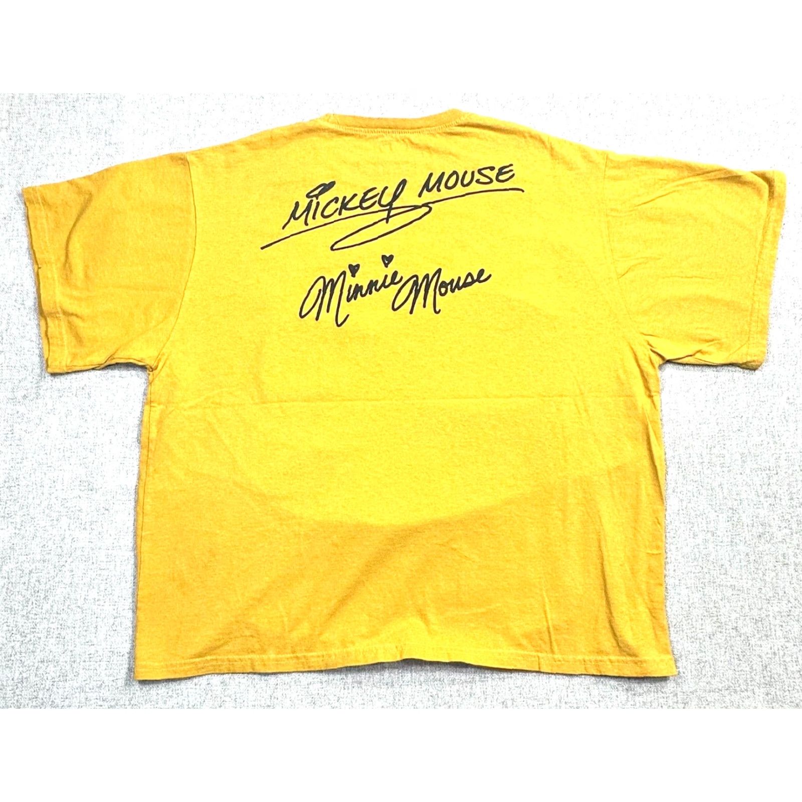 Disney VINTAGE Disney Cartoon Shirt Adult XL Mickey and Minnie Mouse Double-Sided Mustard Yellow Logo Breathable Easy Care Size US XL / EU 56 / 4 - 6 Thumbnail